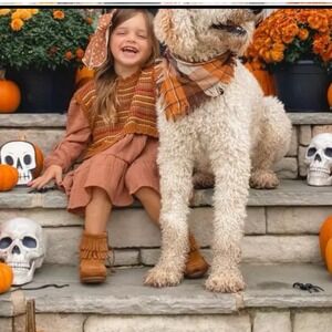 Minnetonka Kids/Girls Double Fringe‎ Brown Suede Leather Ankle Boots Size 7